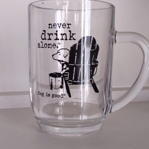 Clear Glass Mug, Life is Good, dog theme